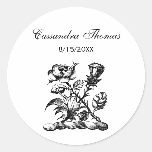 紋章バラ&ティスルコートオブアームズ紋章 ラウンドシール (正面)