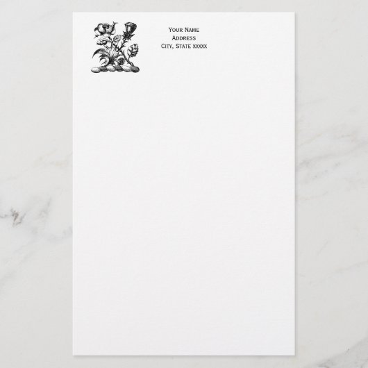 紋章バラ&ティスルコートオブアームズ紋章 便箋 (正面)