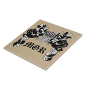 紋章パーソナライズされたヘルメットとマントルブラック タイル (側面)