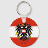 紋章パーソナライズされた付きオーストリア国旗 キーホルダー (正面)