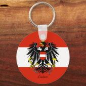 紋章パーソナライズされた付きオーストリア国旗 キーホルダー (正面)