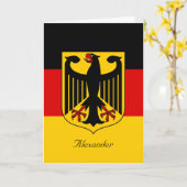 紋章パーソナライズされた付きドイツ国旗 カード (黄色い花)