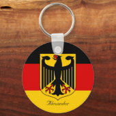 紋章パーソナライズされた付きドイツ国旗 キーホルダー (正面)