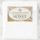 紋章ビーアイボリーオーバルハニーラベル金ゴールドハニカム 長方形シール (バッグ)