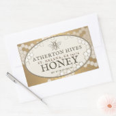 紋章ビーアイボリーオーバルハニーラベル金ゴールドハニカム 長方形シール (封筒)