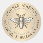 紋章ビーメタリック金ゴールド封筒用シール ラウンドシール (正面)