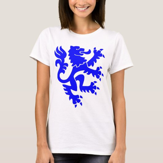 紋章ライオン01 – 青 Tシャツ (正面)