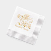 紋章ライオン（紋章の）フラ・ダ・リ城名 箔ナプキン (左)