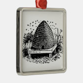 紋章ヴィンテージミツバチとミツバチの巣#1 メタルオーナメント (右)