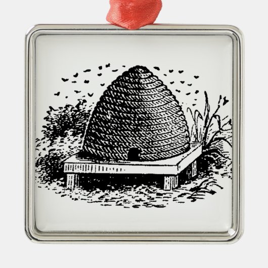 紋章ヴィンテージミツバチとミツバチの巣#1 メタルオーナメント (正面)