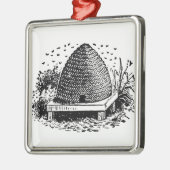 紋章ヴィンテージミツバチとミツバチの巣#1 メタルオーナメント (左)