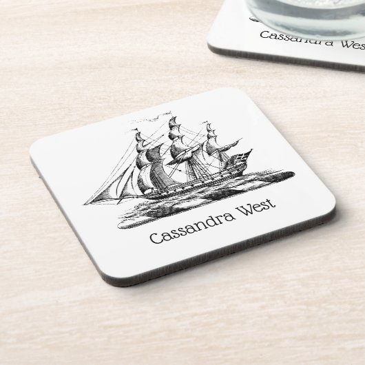 紋章ヴィンテージ航海のクリッパーシップ コースター (左側)