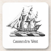 紋章ヴィンテージ航海のクリッパーシップ コースター (正面)