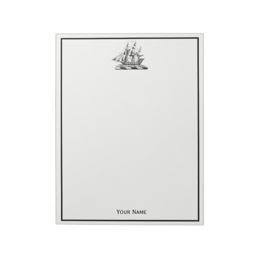 紋章ヴィンテージ航海のクリッパーシップ ノートパッド (回転)