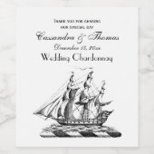 紋章ヴィンテージ航海のクリッパーシップ ワインラベル (シングルラベル)