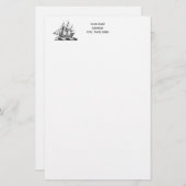 紋章ヴィンテージ航海のクリッパーシップ 便箋 (正面/裏面)