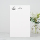 紋章ヴィンテージ航海のクリッパーシップ 便箋 (スタンド正面)