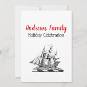紋章ヴィンテージ航海のクリッパーシップ 招待状 (正面)