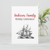 紋章ヴィンテージ航海のクリッパーシップ 招待状 (スタンド正面)