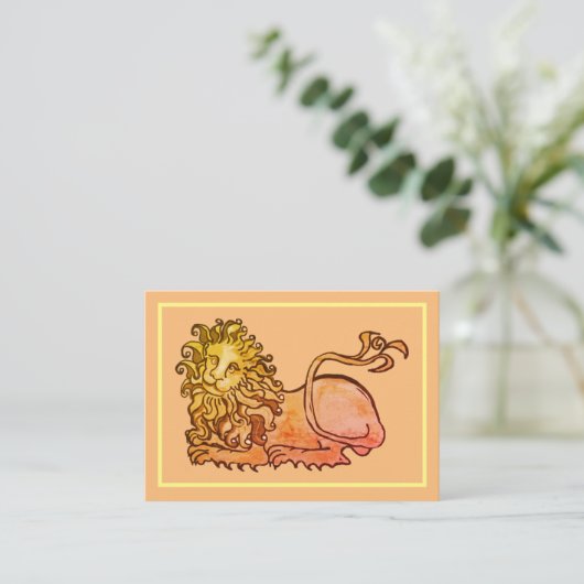 紋章中世ライオン 名刺 (スタンド正面)