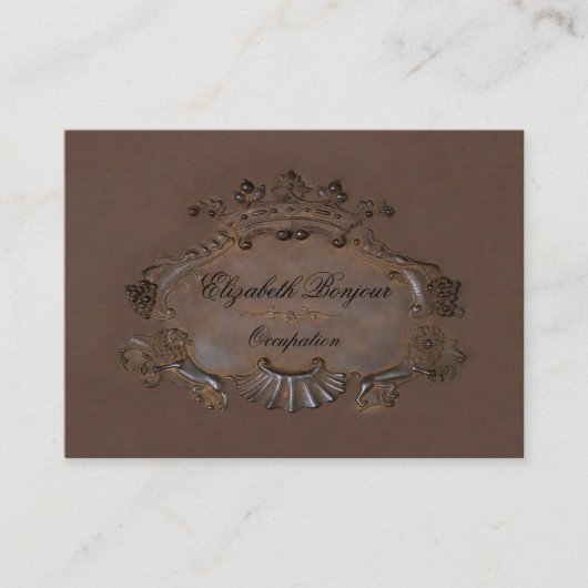 紋章付き名刺/エンブレム王室のクラウンラージ 名刺 (正面)