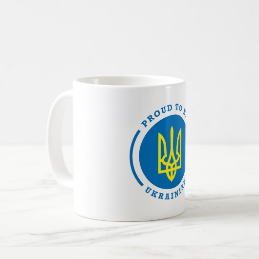 紋章付き外衣が付いているウクライナの印があること誇りを持った コーヒーマグカップ (正面左)