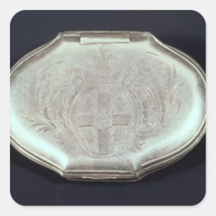 紋章付き外衣との箱のエンボス、c.1820をかぎたばこを吸って下さい スクエアシール