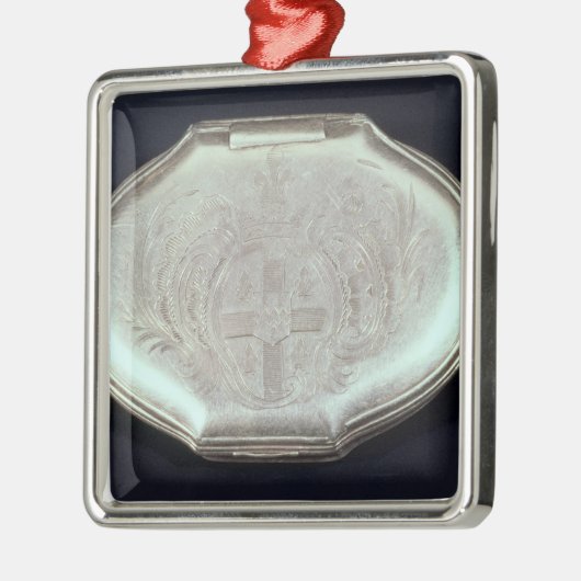 紋章付き外衣との箱のエンボス、c.1820をかぎたばこを吸って下さい メタルオーナメント (左)