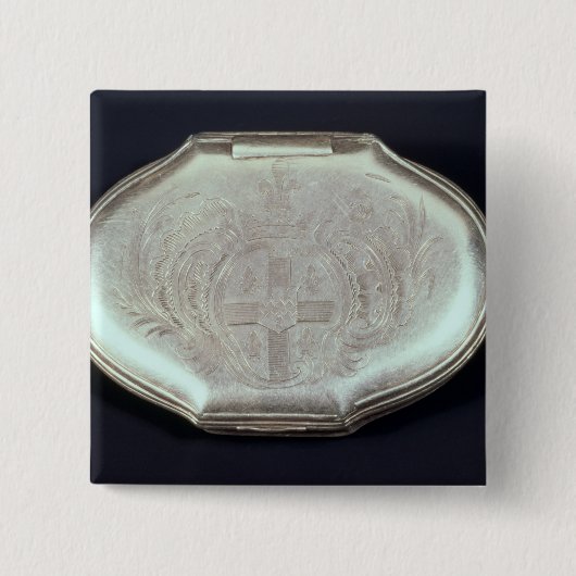 紋章付き外衣との箱のエンボス、c.1820をかぎたばこを吸って下さい 缶バッジ (正面)