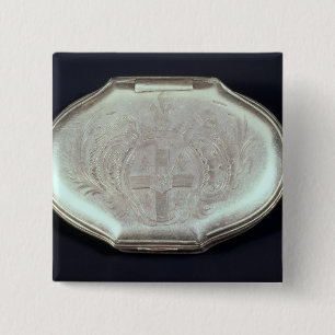 紋章付き外衣との箱のエンボス、c.1820をかぎたばこを吸って下さい 缶バッジ