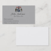 紋章付き外衣- 2つのグリフィンおよびヘルメット 名刺 (正面/裏面)