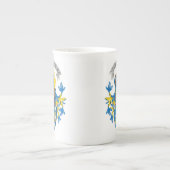 紋章入りの記録の中国のマグ ボーンチャイナマグカップ (正面)