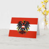 紋章入りオーストリア国旗 カード (黄色い花)