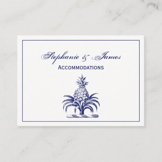 紋章名門私立校風のの紋章の紋章の青いパイナップルコート 名刺 (正面)