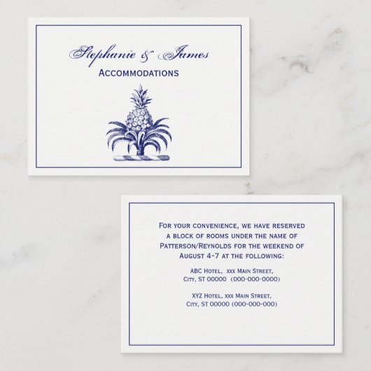 紋章名門私立校風のの紋章の紋章の青いパイナップルコート 名刺 (正面/裏面)