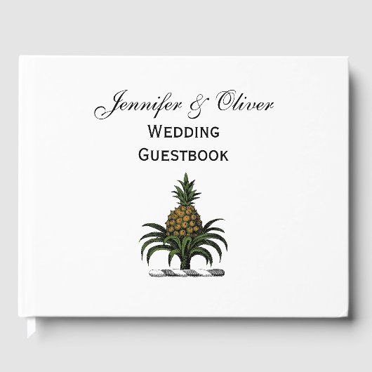 紋章名門私立校風のパイナップルのクレスト色WT ゲストブック (正面)