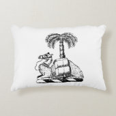 紋章名門私立校風のラクダのヤシの木のコートオブアームズ アクセントクッション (正面)