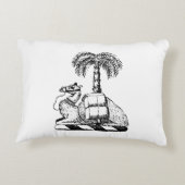 紋章名門私立校風のラクダのヤシの木のコートオブアームズ アクセントクッション (裏面)