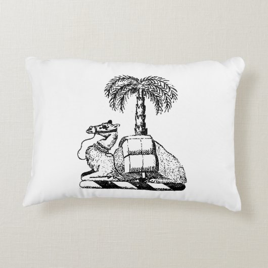 紋章名門私立校風のラクダのヤシの木のコートオブアームズ アクセントクッション (裏面)