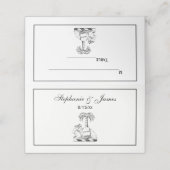 紋章名門私立校風のラクダのヤシの木のコートオブアームズ プレイスカード (外部開封)