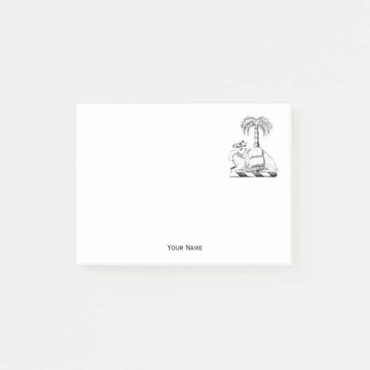 紋章名門私立校風のラクダのヤシの木のコートオブアームズ ポストイット (正面)