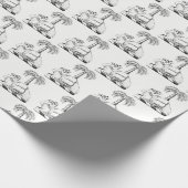 紋章名門私立校風のラクダのヤシの木のコートオブアームズ ラッピングペーパー (角)