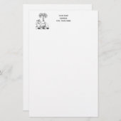 紋章名門私立校風のラクダのヤシの木のコートオブアームズ 便箋 (正面/裏面)