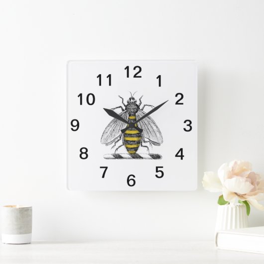 紋章名門私立校風のCの紋章の紋章の紋章ヴィンテージビーコート スクエア壁時計 (ホーム)