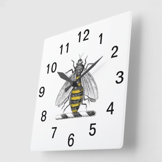 紋章名門私立校風のCの紋章の紋章の紋章ヴィンテージビーコート スクエア壁時計 (傾斜)