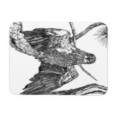 紋章威厳のあるポーズの若いワシ マグネット (横)