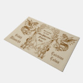 紋章学のドラゴンのスコットランドの一族の人の戦士フレーム ドアマット (アングル)