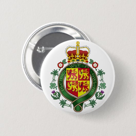 紋章学の記号ウェールズの王室のな公式の紋章付き外衣 缶バッジ (正面&裏面)