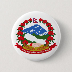 紋章学の記号ネパールの公式の紋章付き外衣 缶バッジ