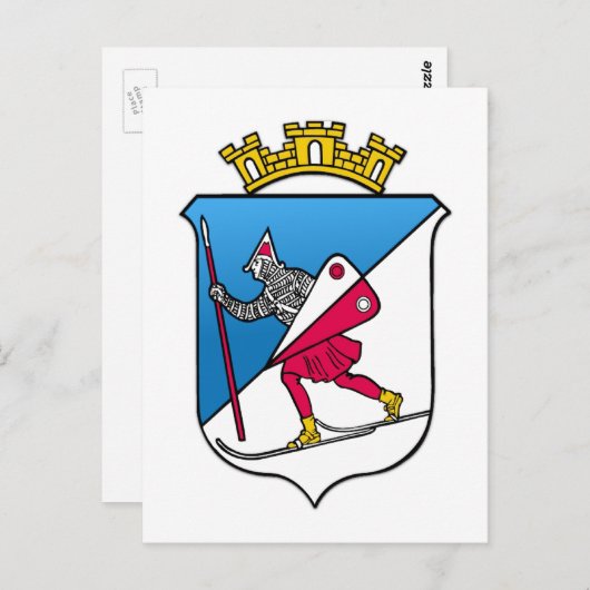 紋章学リレハンメルノルウェーの紋章付き外衣 ポストカード (正面/裏面)